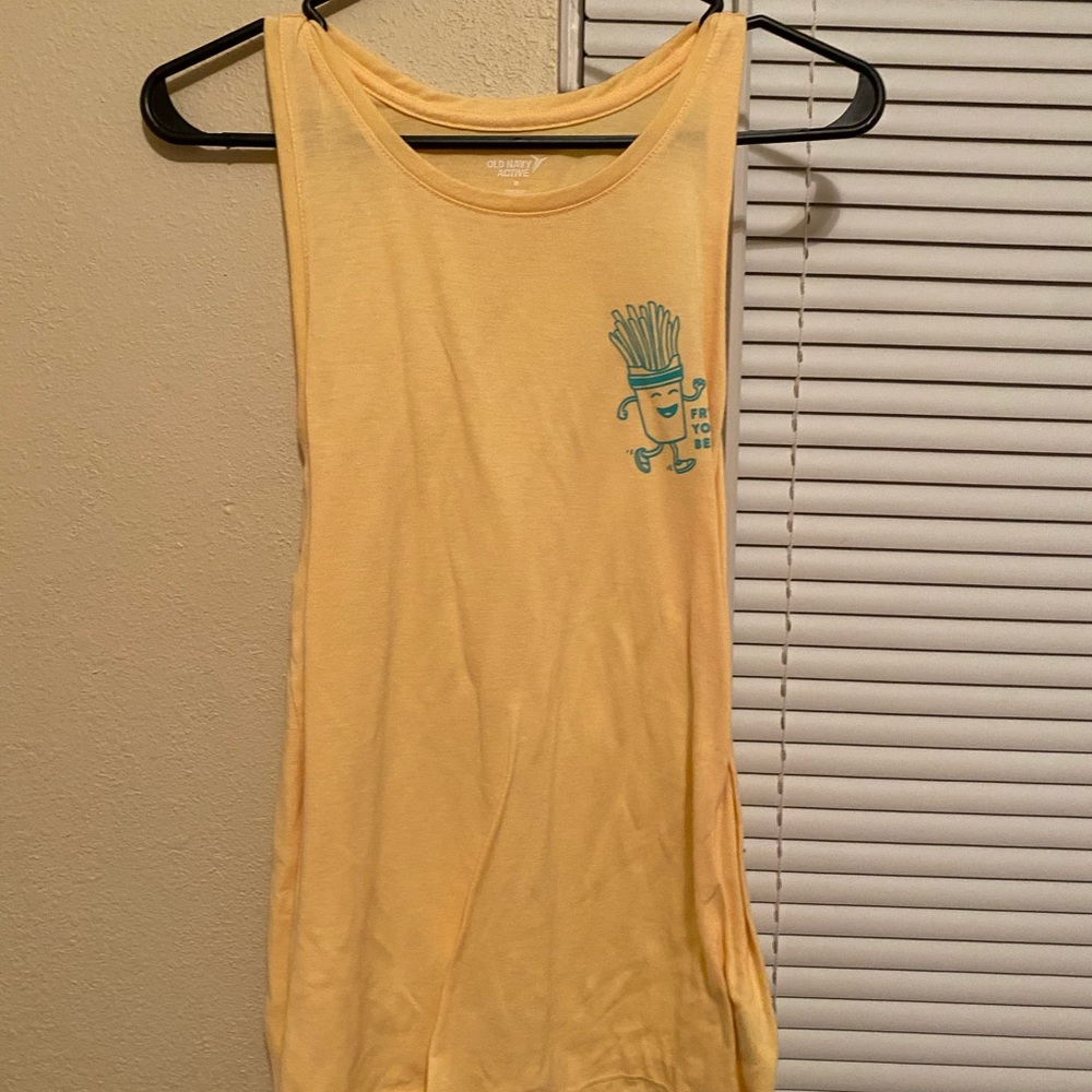 yellow tank top “fry your best”
